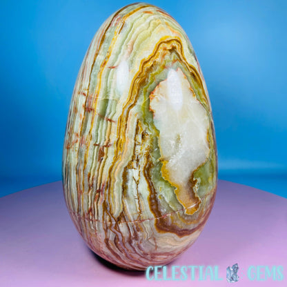 Banded Onyx Calcite Self-Standing Egg - XL Extra Large