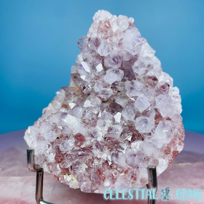 Amethyst + Pink Flower Agate Cluster Semi-Polished Sphere