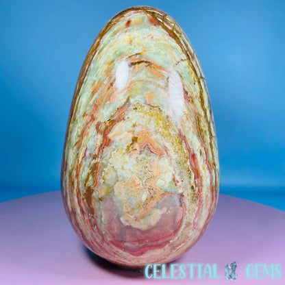 Banded Onyx Calcite Self-Standing Egg - XL Extra Large