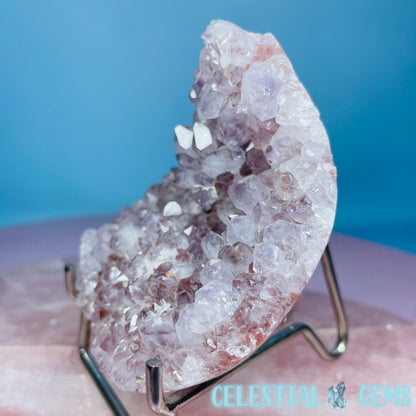 Amethyst + Pink Flower Agate Cluster Semi-Polished Sphere