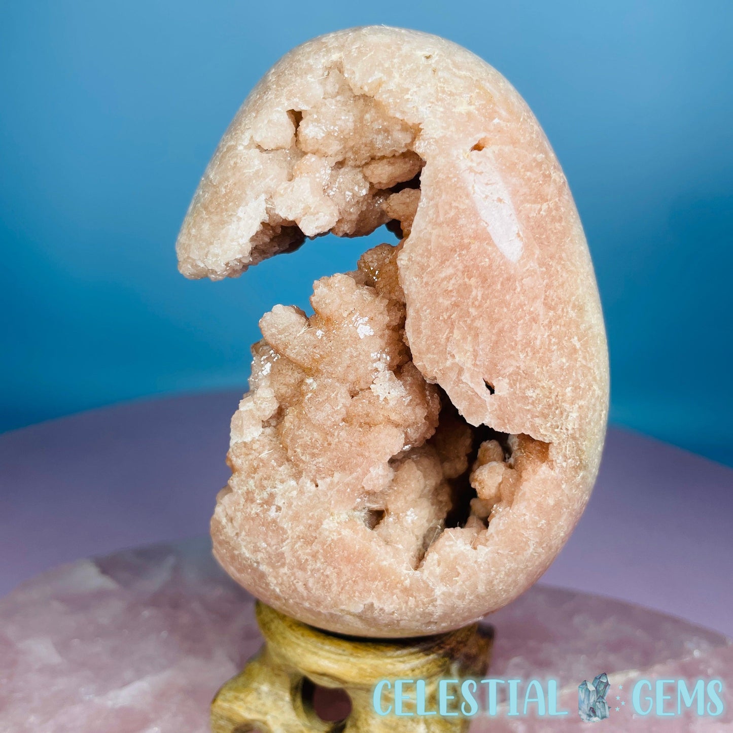 Pink Amethyst Druzy Cluster Semi-Polished Egg