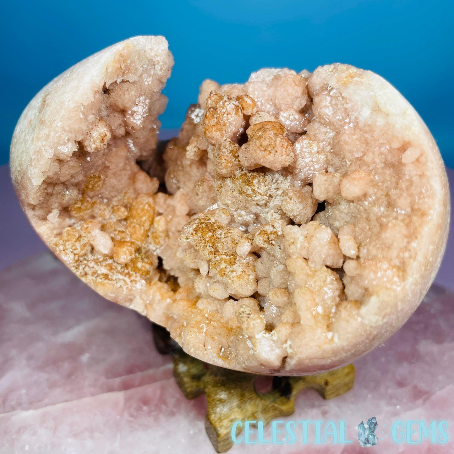 Pink Amethyst Druzy Cluster Semi-Polished Egg