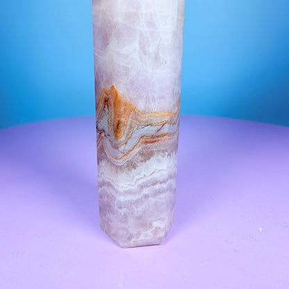 Amethyst + Lace Agate Medium Tower