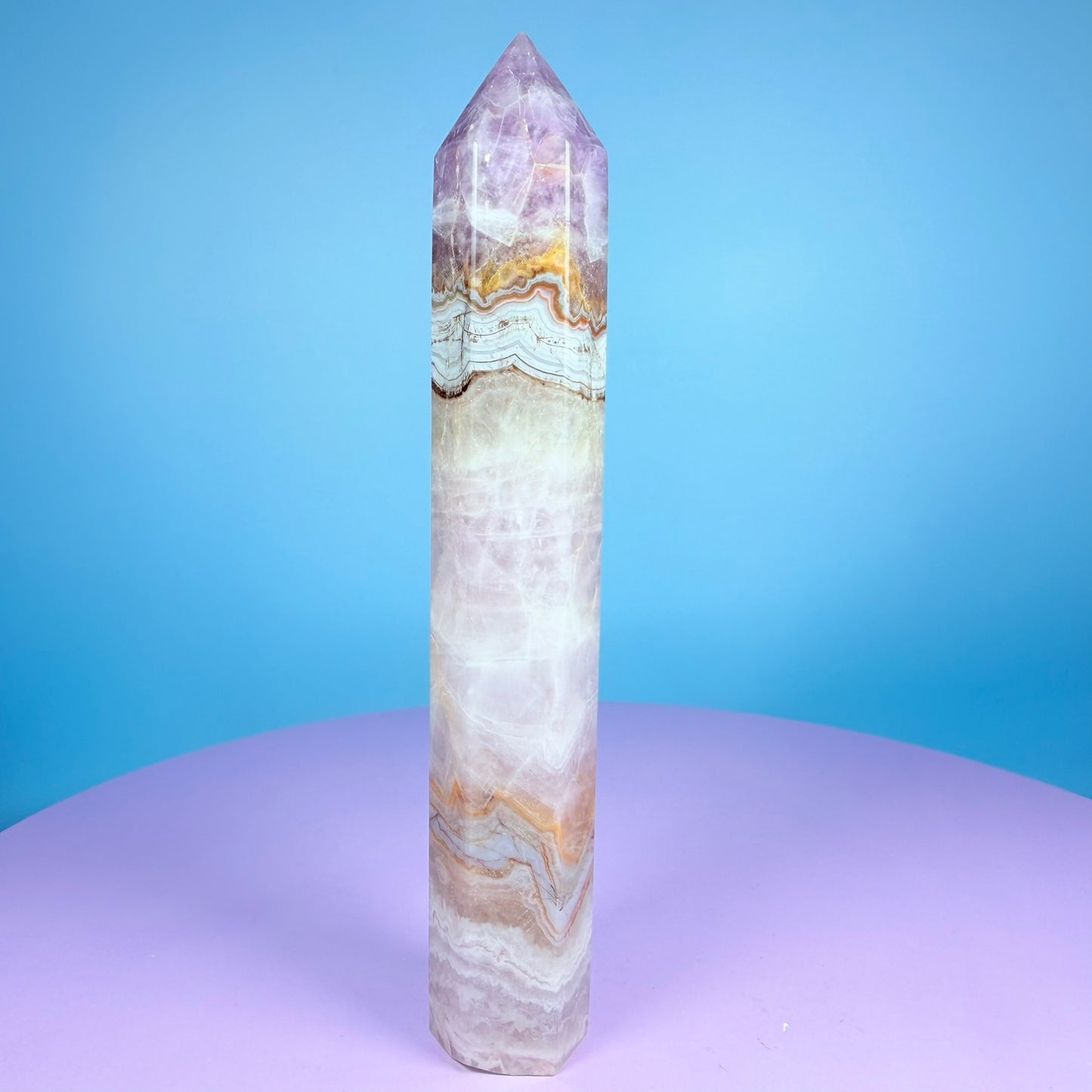 Amethyst + Lace Agate Medium Tower