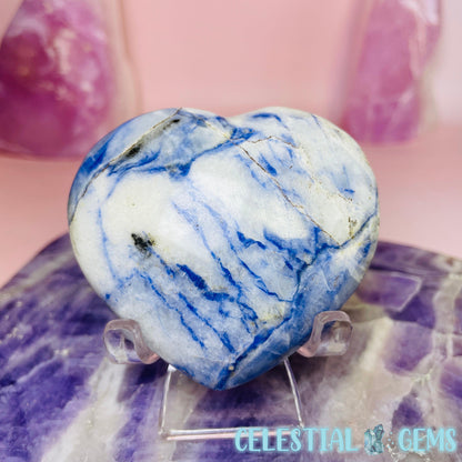 Blue Quartz Heart Medium Carving