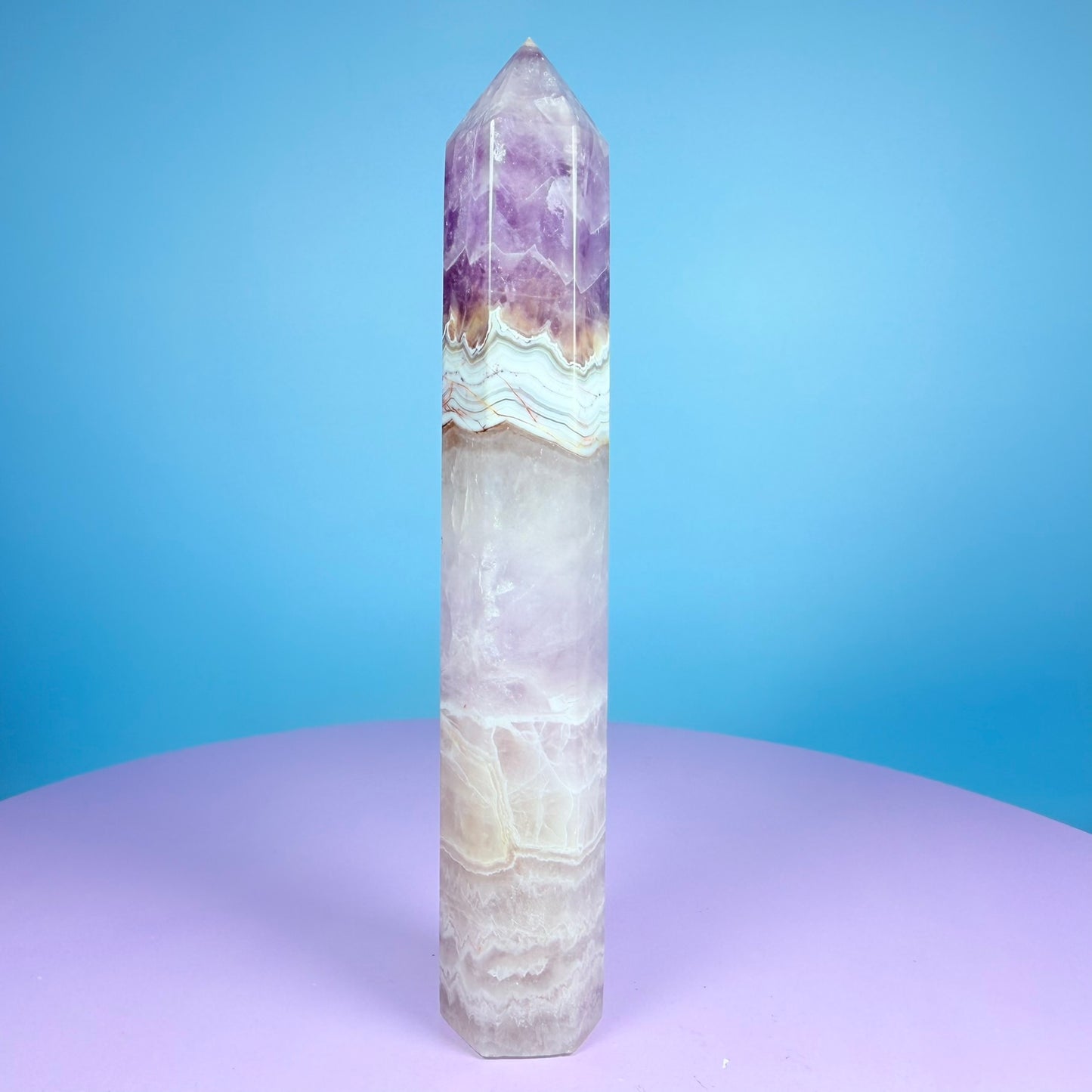 Amethyst + Lace Agate Medium Tower