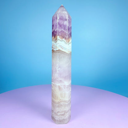 Amethyst + Lace Agate Medium Tower
