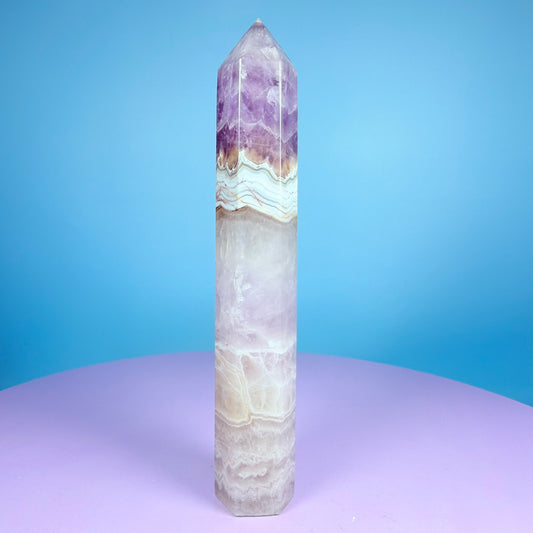 Amethyst + Lace Agate Medium Tower
