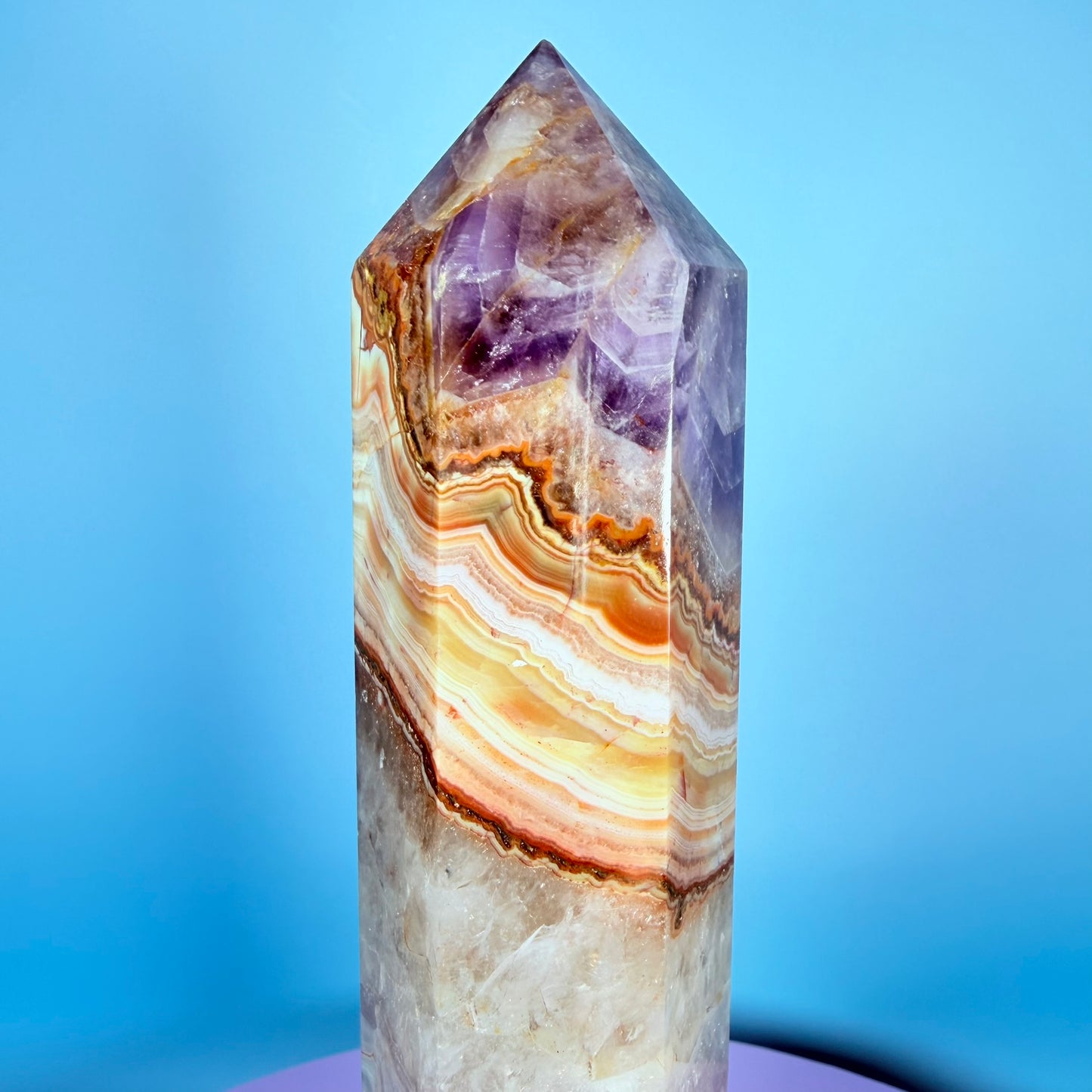 Amethyst + Lace Agate Large Tower