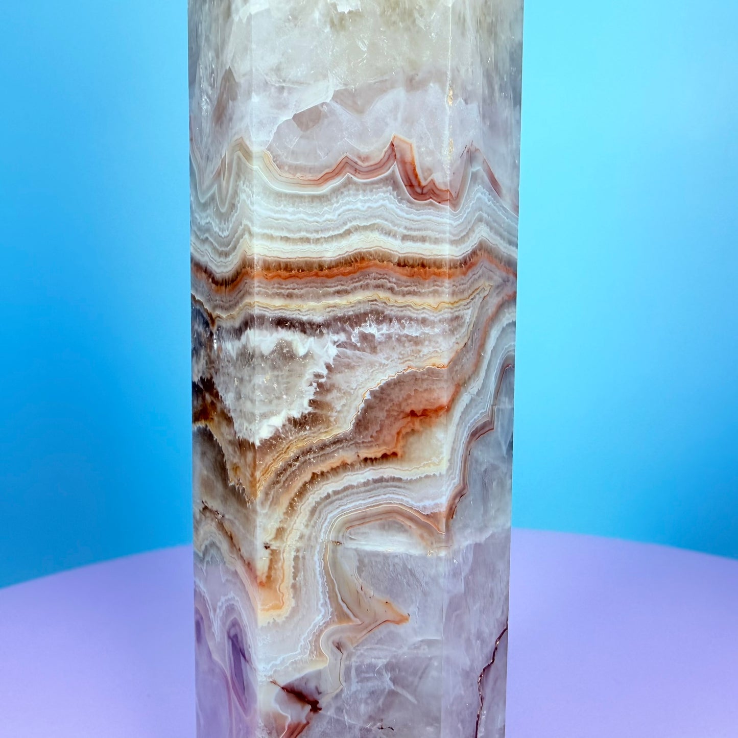 Amethyst + Lace Agate Large Tower