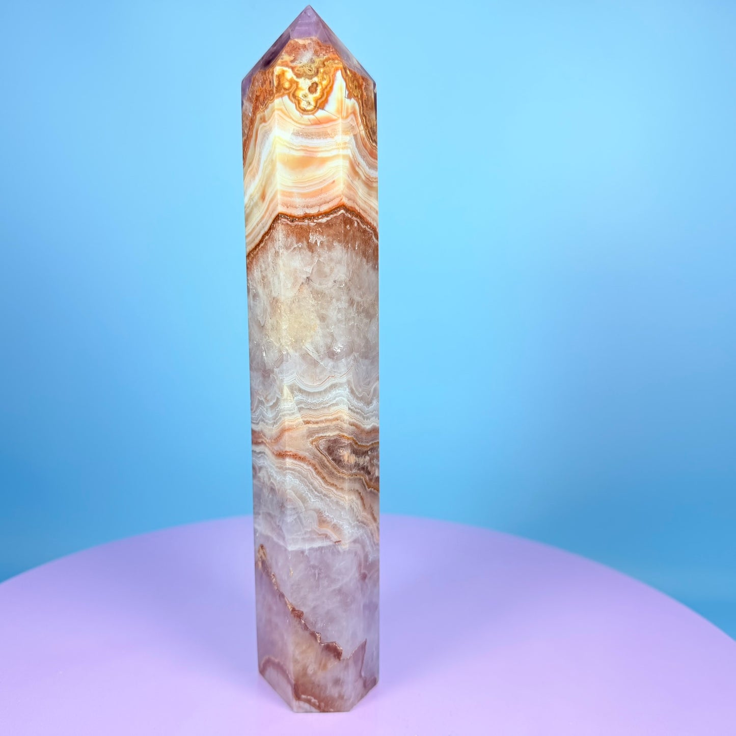 Amethyst + Lace Agate Large Tower