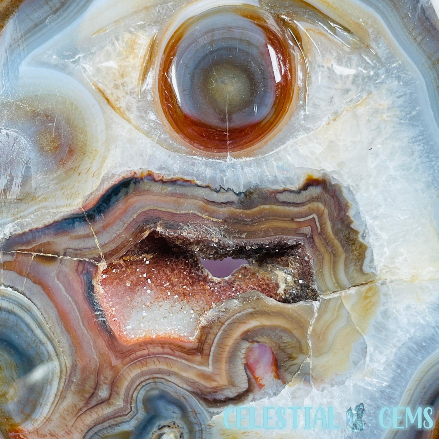 Carnelian Agate Cyclops Ogre Face Medium Carving