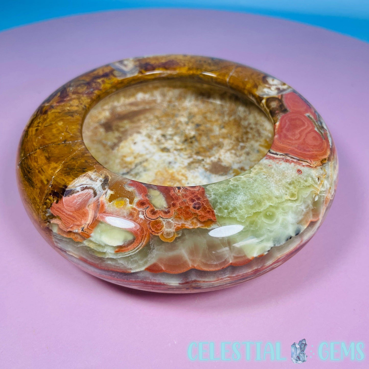 Banded Onyx Calcite Ashtray Bowl