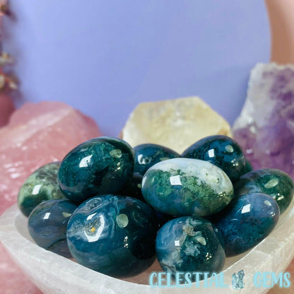 High Quality Moss Agate Tumble