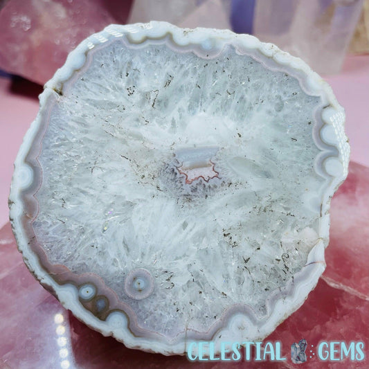 Pink/White 'Limpopo River' Half-Polished Medium Raw Agate