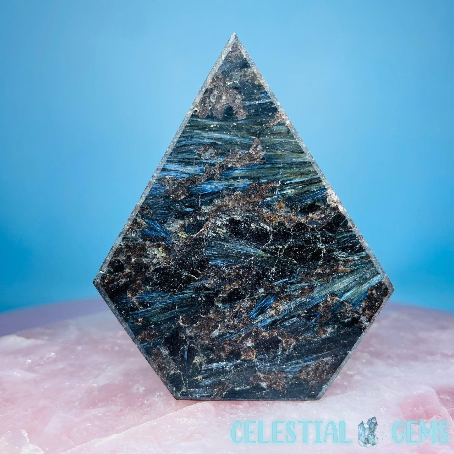 Astrophyllite + Garnet (Fireworks Stone) Diamond Freeform (Video)