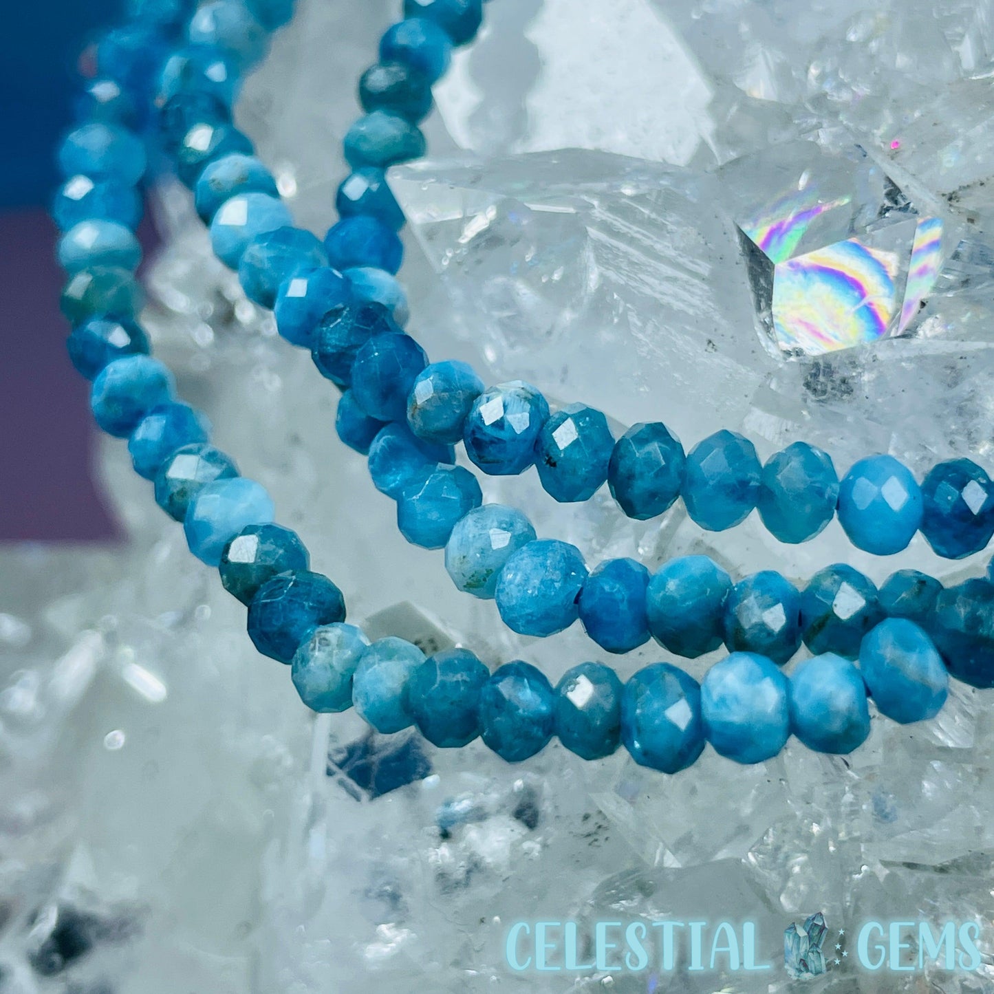 Blue Apatite Faceted 4mm Bracelet