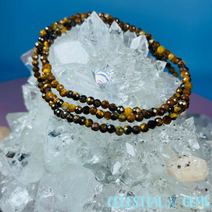 Tigers Eye Faceted 3mm Bracelet