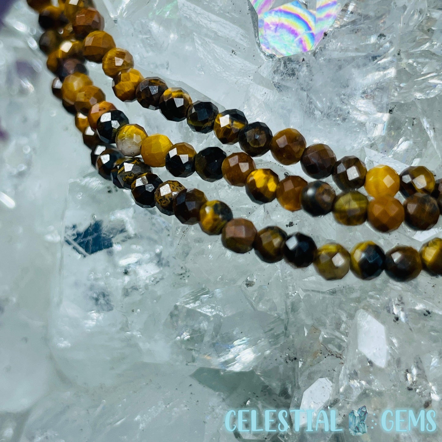 Tigers Eye Faceted 3mm Bracelet