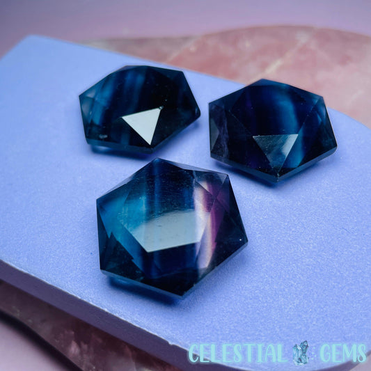 High Grade Fluorite Hexagram Pocket Stone Carving