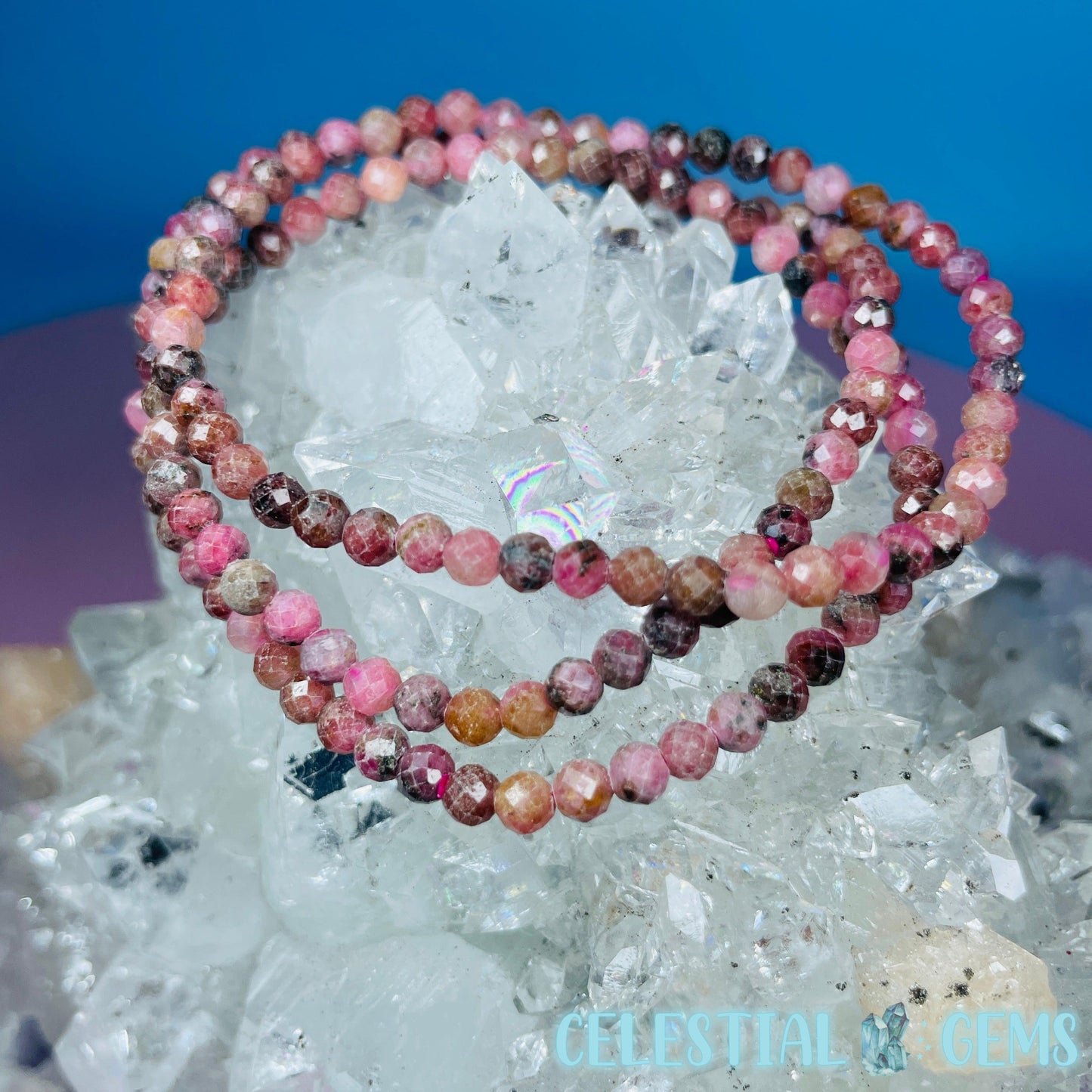 Rhodonite Faceted 4mm Bracelet