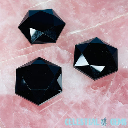 High Grade Obsidian Hexagram Pocket Stone Carving