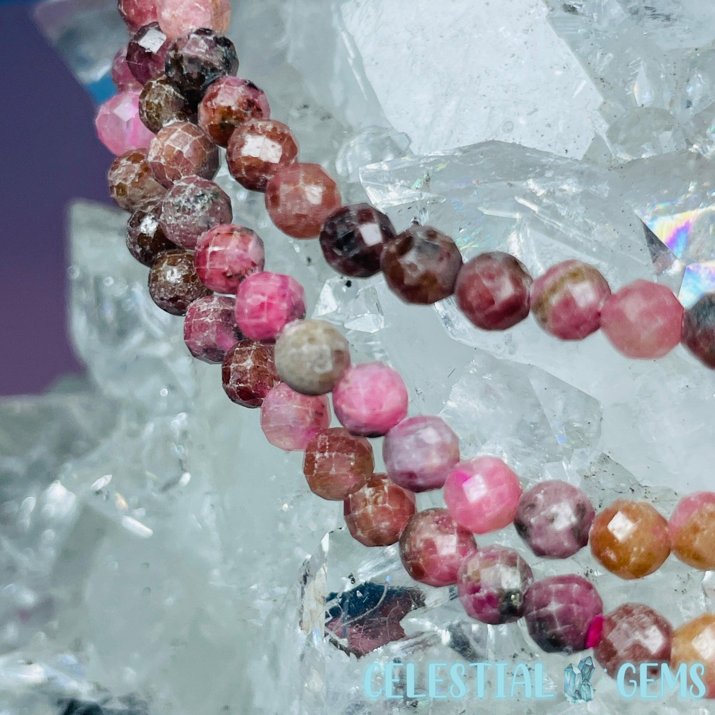 Rhodonite Faceted 4mm Bracelet