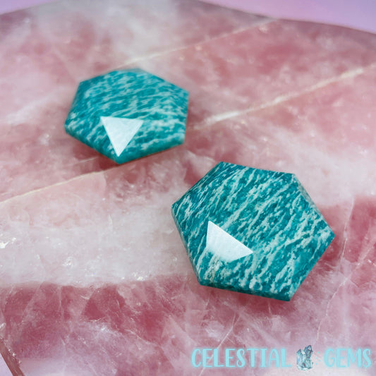 High Grade Amazonite Hexagram Pocket Stone Carving