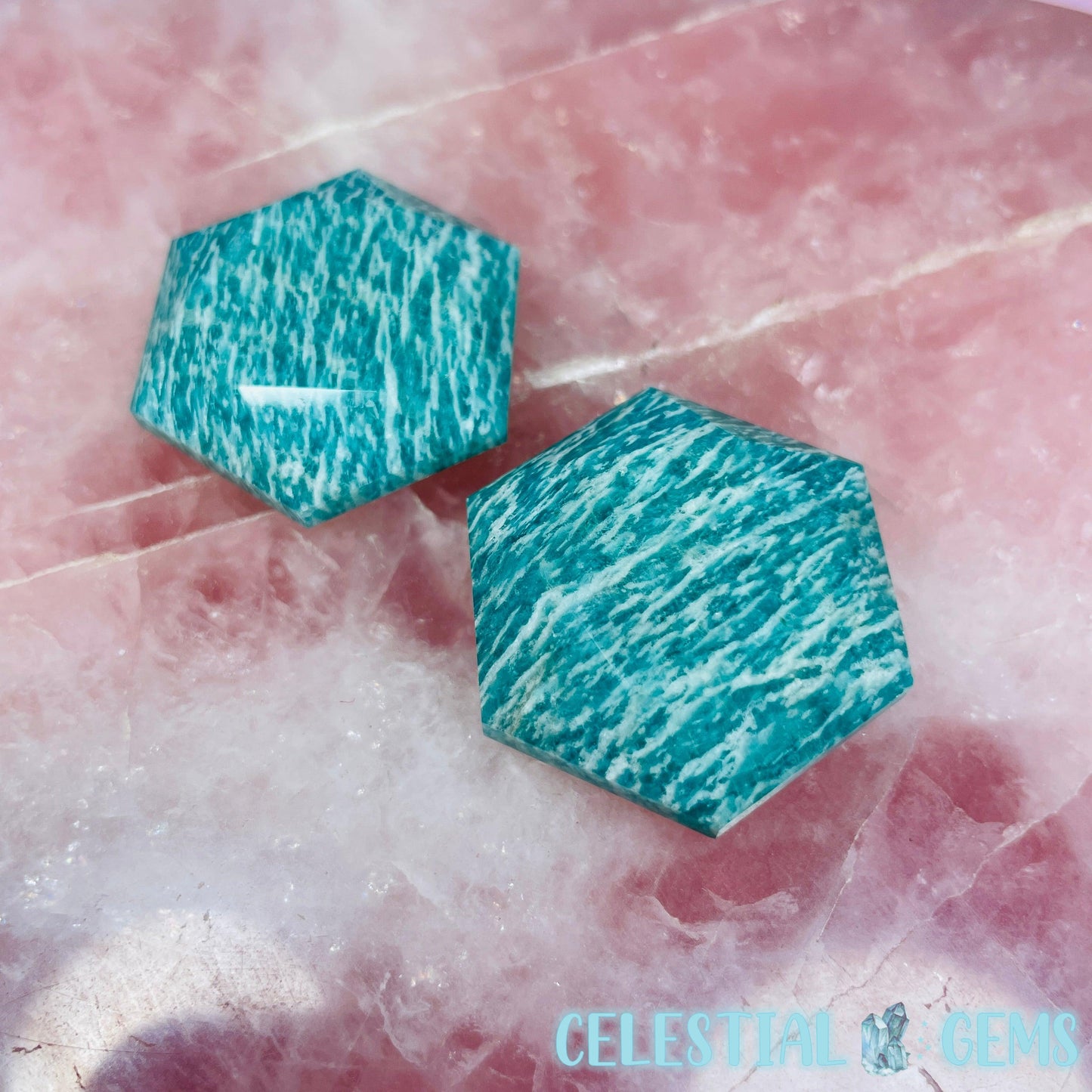 High Grade Amazonite Hexagram Pocket Stone Carving