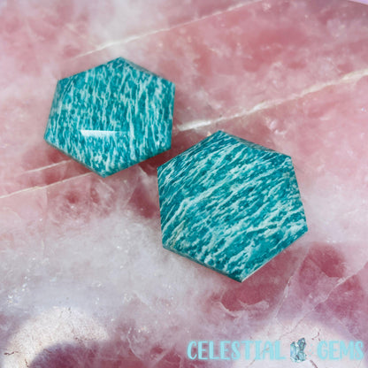 High Grade Amazonite Hexagram Pocket Stone Carving