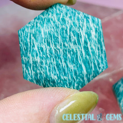 High Grade Amazonite Hexagram Pocket Stone Carving