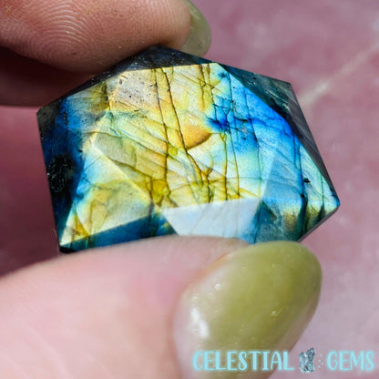High Grade Labradorite Hexagram Pocket Stone Carving