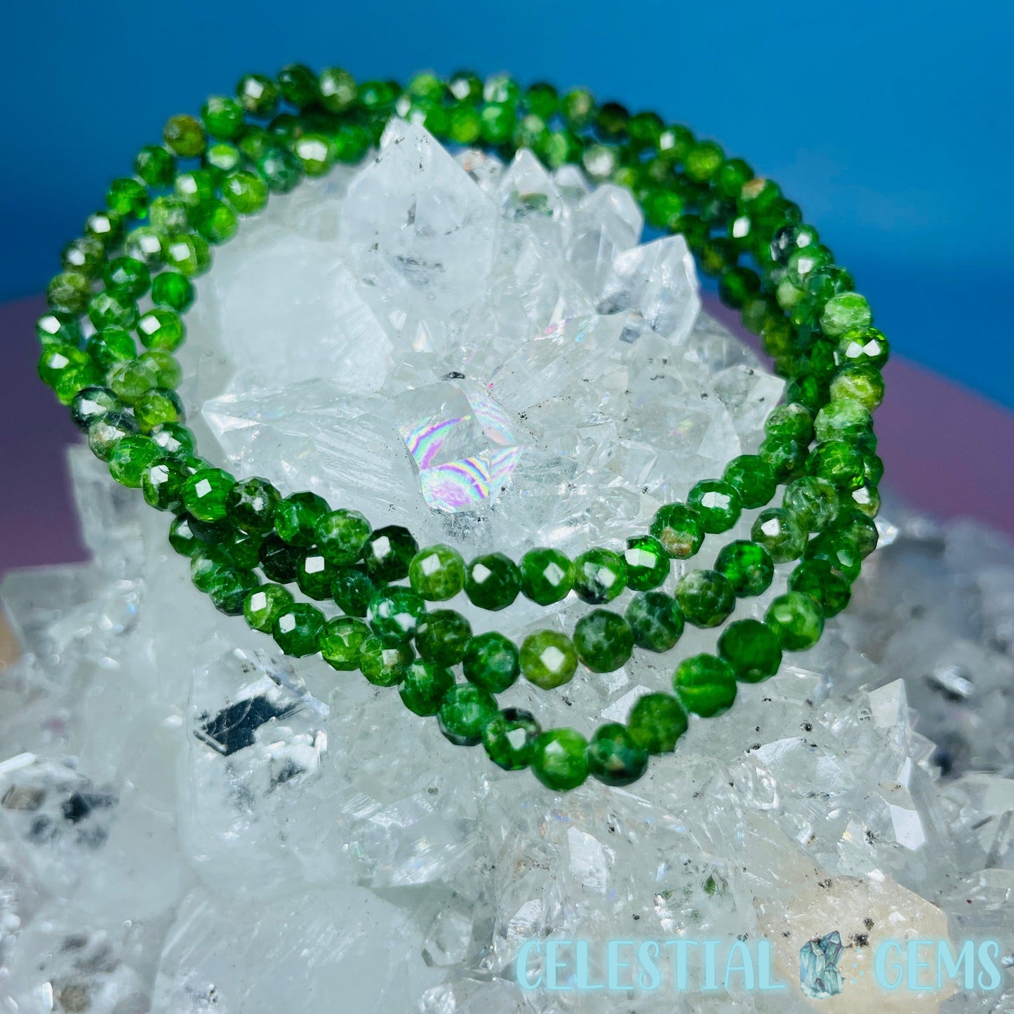 Tsavorite (Green Garnet) Faceted 4mm Bracelet