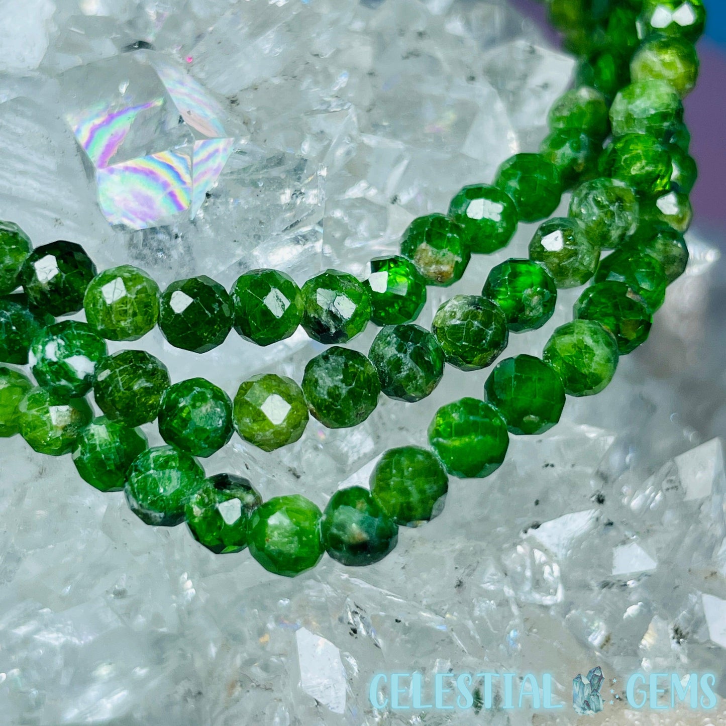 Tsavorite (Green Garnet) Faceted 4mm Bracelet