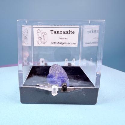 Rare Tanzanite High Grade Crystal Specimen in Box, Tanzania (Video)