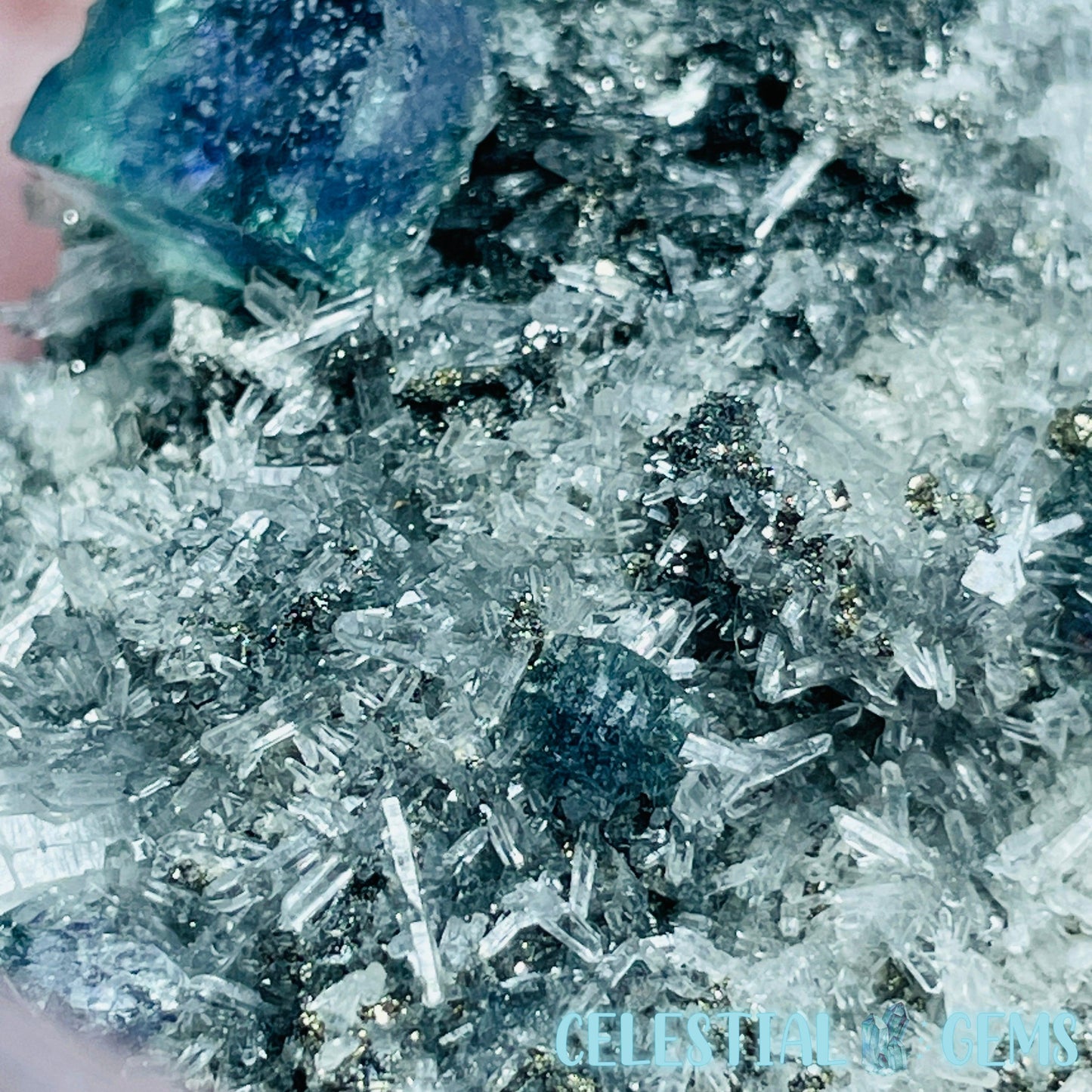 VERY RARE Inner Mongolia Colour-Zoned Fluorite with Pyrite, Jamesonite + Quartz Medium Cluster Specimen