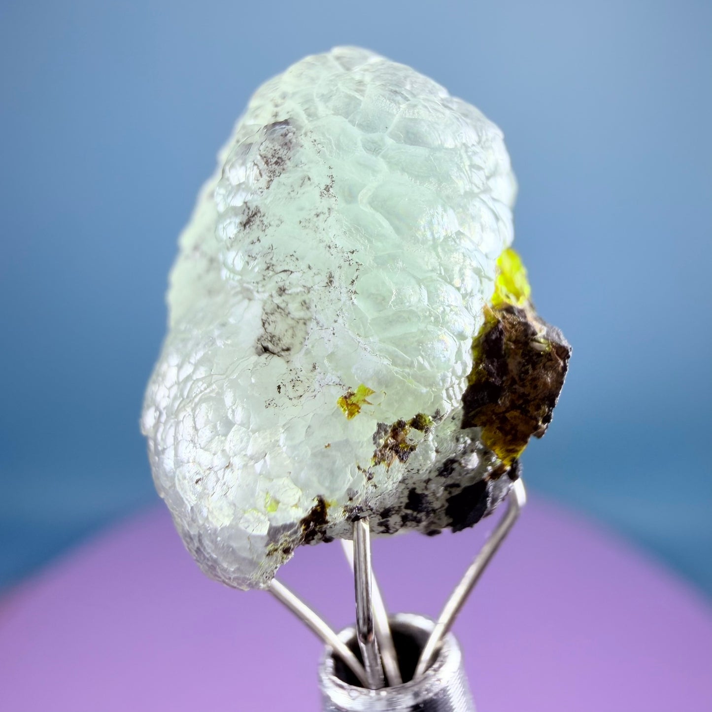 Rare Blue Botryoidal Brucite + Sturmantite Crystal Specimen, Pakistan