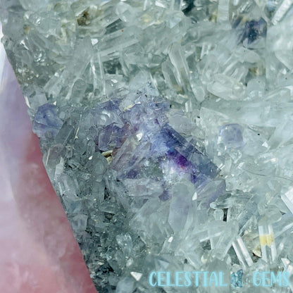 VERY RARE Inner Mongolia Colour-Zoned Fluorite with Jamesonite + Quartz Medium Cluster Specimen