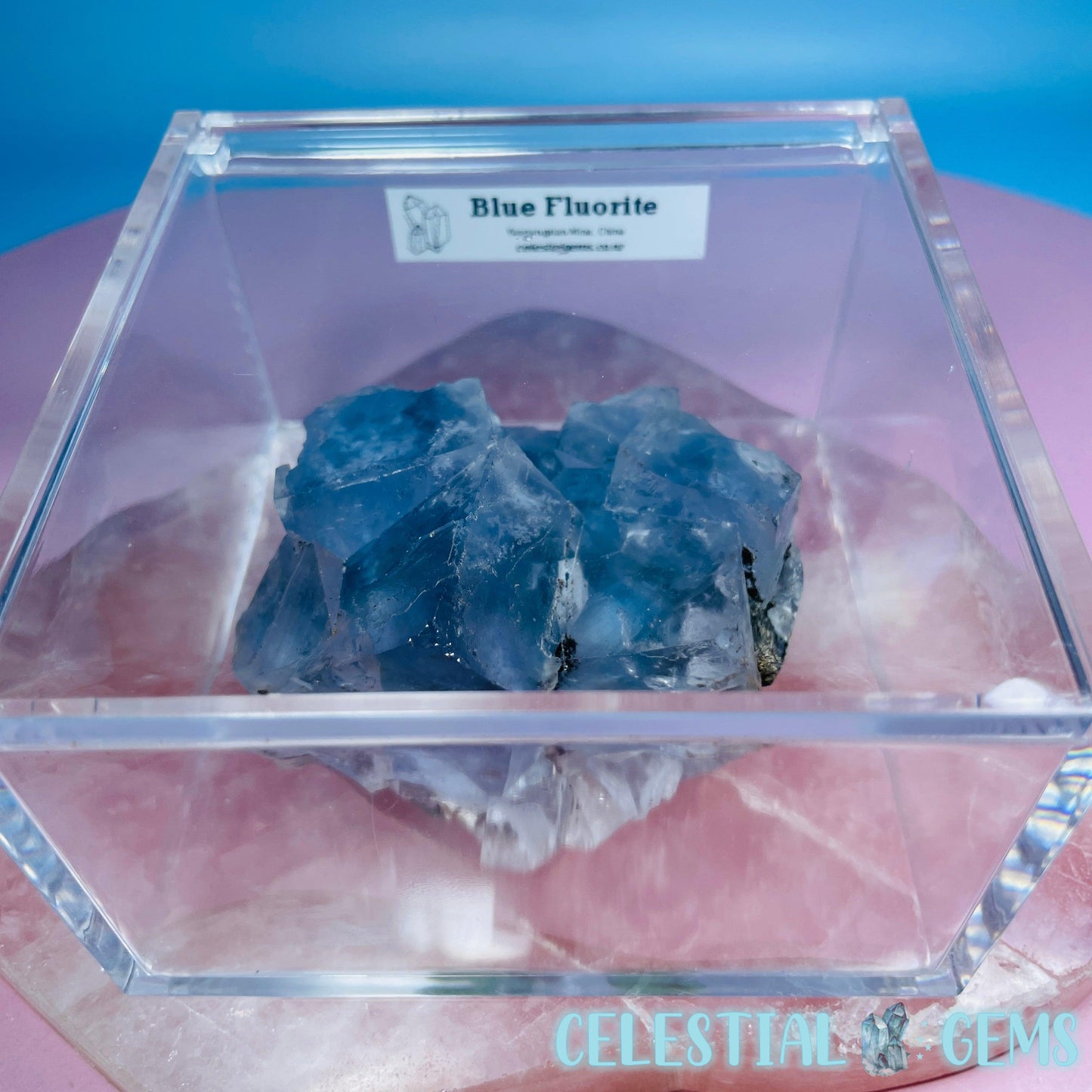 RARE Yaogangxian Blue Fluorite Medium Cluster Specimen