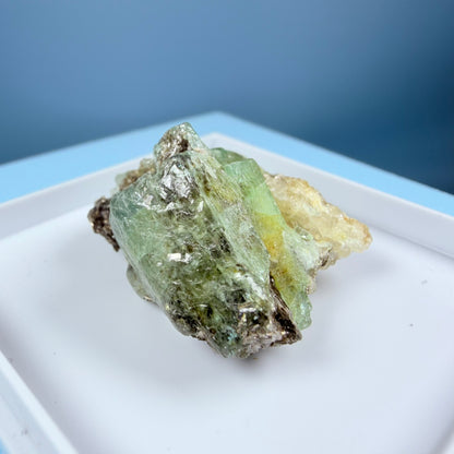 Rare Emerald, Quartz + Tourmaline Crystal Specimen in Box, Zambia