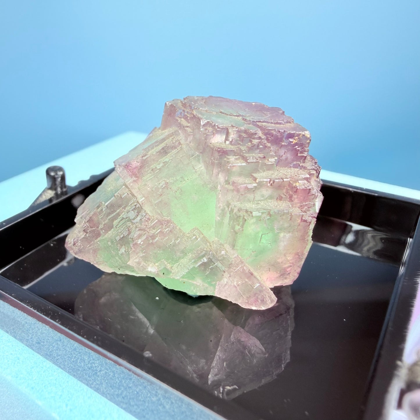 Yaogangxian Colour-Zoned Stepped Fluorite Crystal Specimen