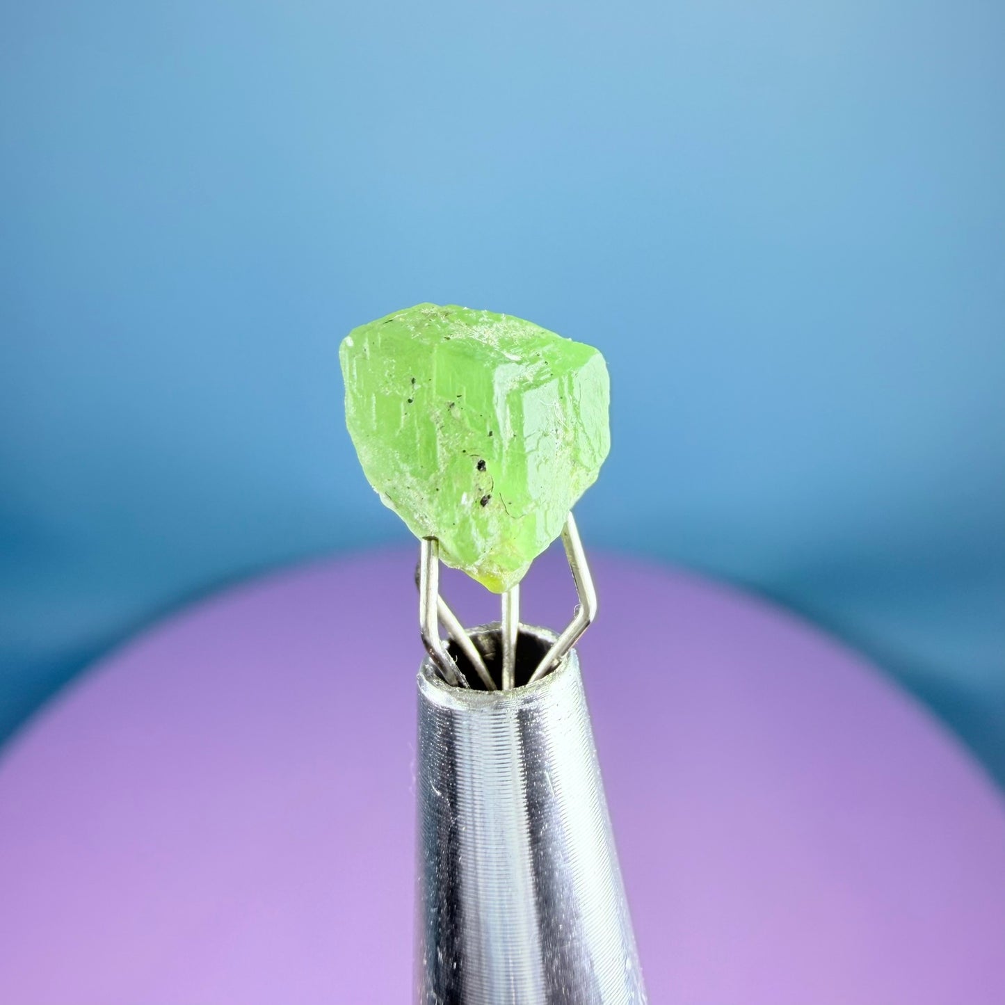 Tsavorite Garnet Crystal Specimen in Pottle
