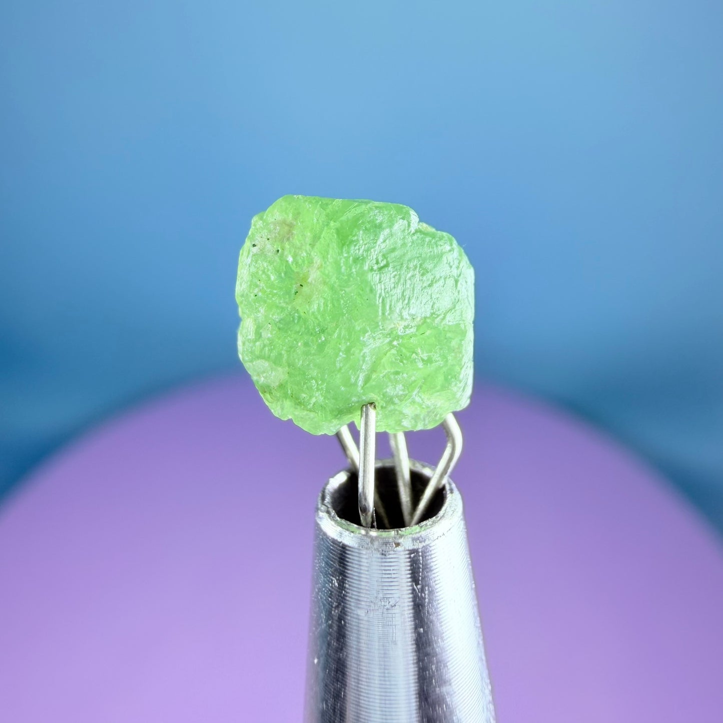 Tsavorite Garnet Crystal Specimen in Pottle