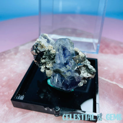 RARE Yaogangxian Colour-Zoned Fluorite with Pyrite, Mica, Quartz + Chlorite Small Cluster Specimen