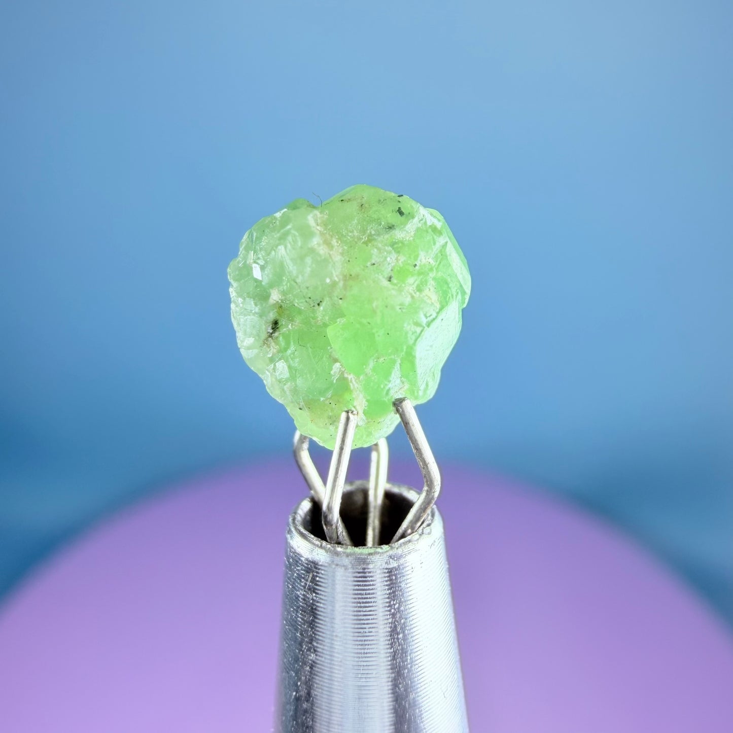 Tsavorite Garnet Crystal Specimen in Pottle