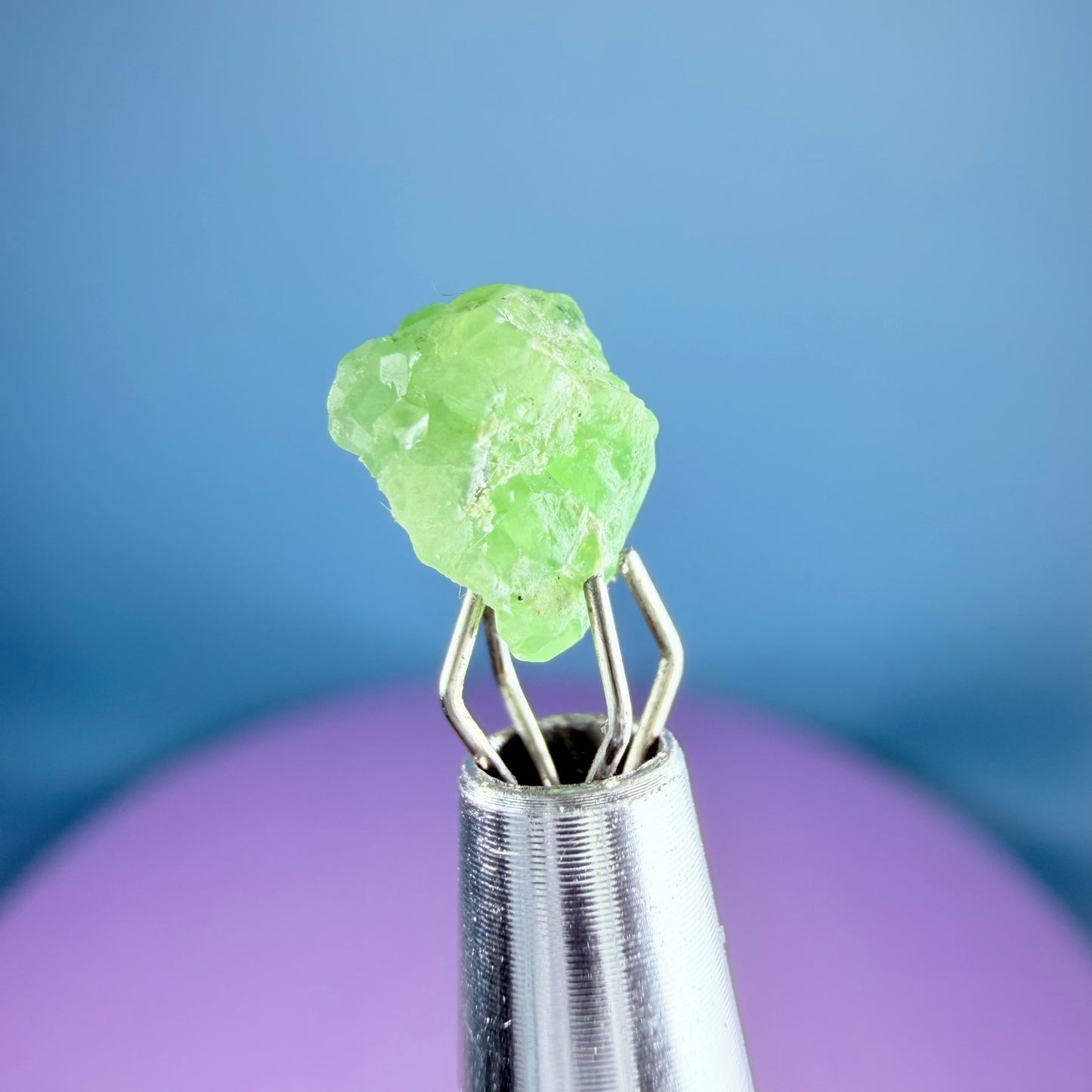 Tsavorite Garnet Crystal Specimen in Pottle