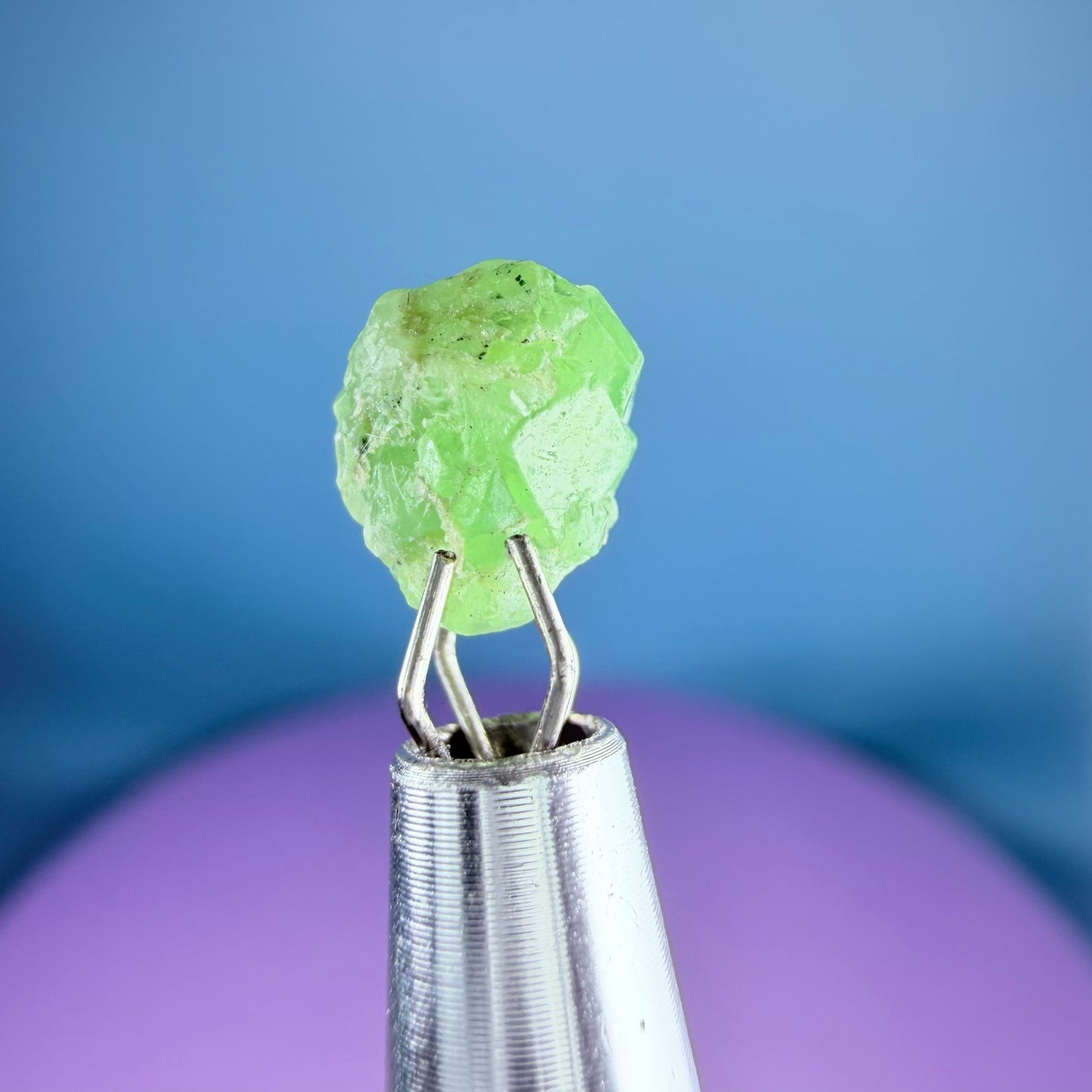 Tsavorite Garnet Crystal Specimen in Pottle