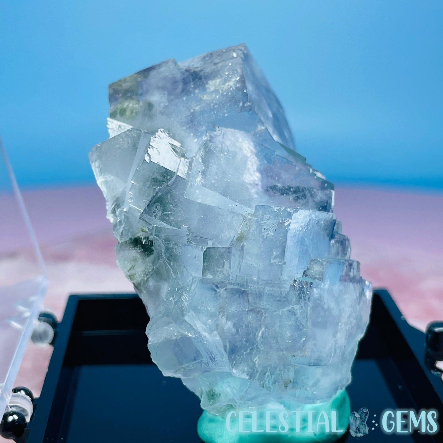 RARE Yaogangxian Colour-Zoned Fluorite with Chlorite Small Cluster Specimen