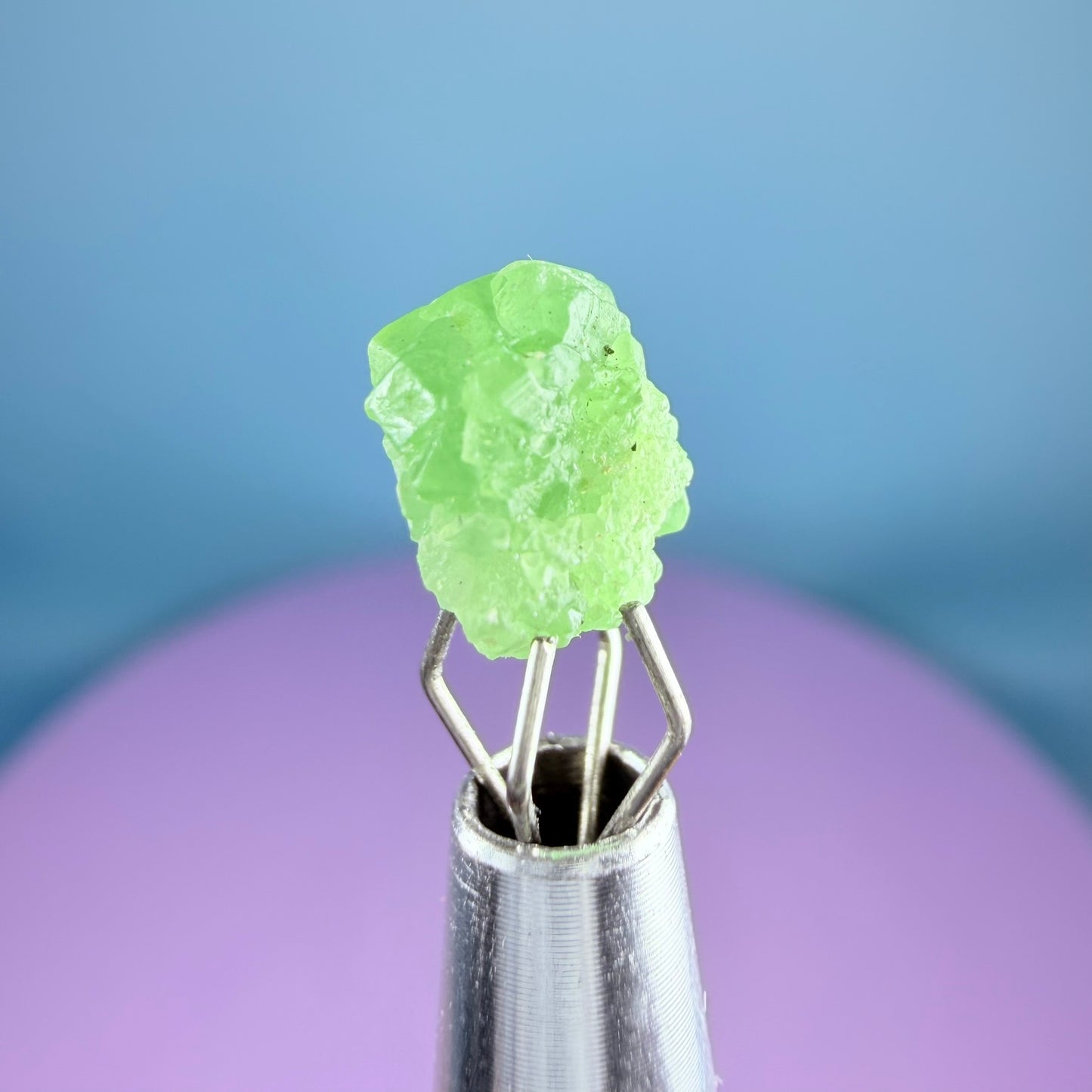 Tsavorite Garnet Crystal Specimen in Pottle