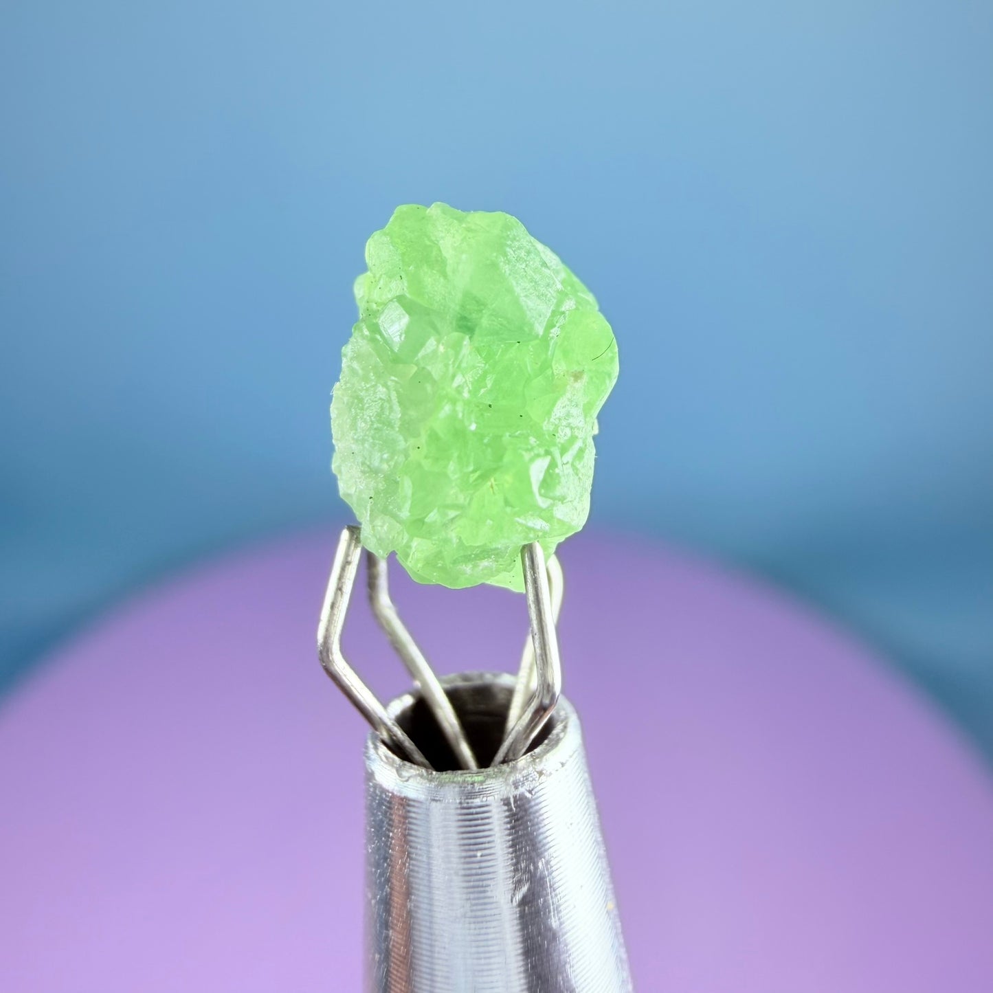 Tsavorite Garnet Crystal Specimen in Pottle